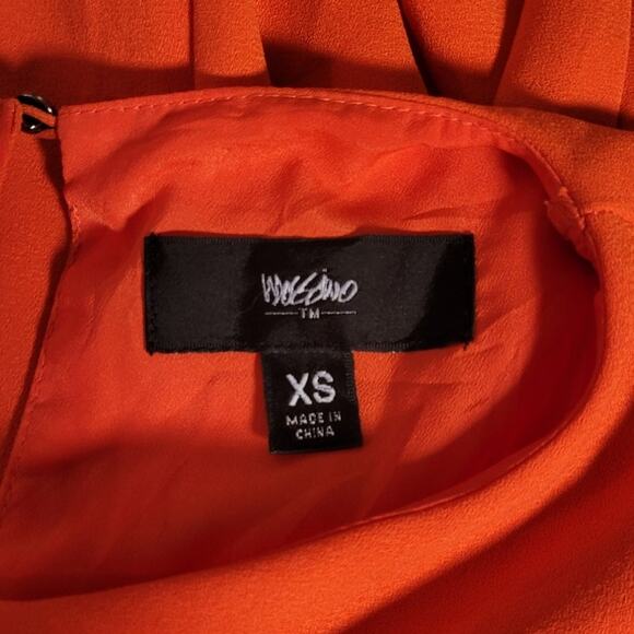 Mossimo Orange Cold Shoulder Dress Sz XS Modest Dopamine Dressing Bright Happy - Picture 6 of 10